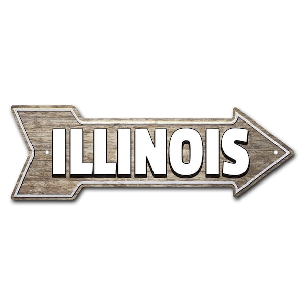 Signmission Illinois Arrow Sign Funny Home Decor 24in Wide P-ARROW8-999801 - main